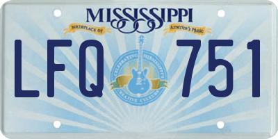 MS license plate LFQ751