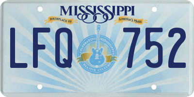 MS license plate LFQ752