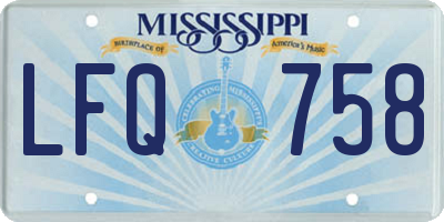 MS license plate LFQ758