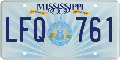 MS license plate LFQ761