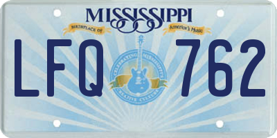 MS license plate LFQ762