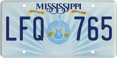 MS license plate LFQ765