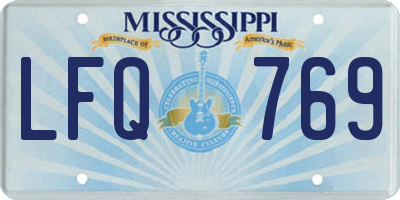 MS license plate LFQ769
