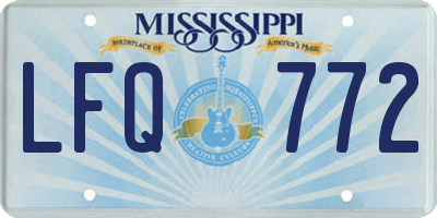 MS license plate LFQ772