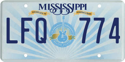MS license plate LFQ774