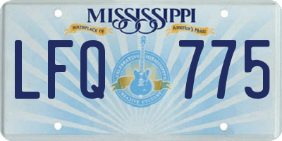 MS license plate LFQ775