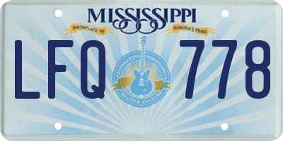MS license plate LFQ778