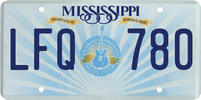 MS license plate LFQ780