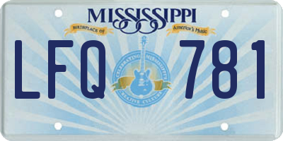 MS license plate LFQ781