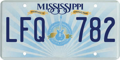 MS license plate LFQ782