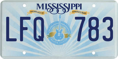 MS license plate LFQ783