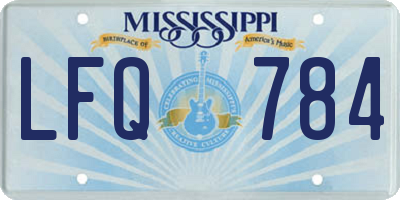 MS license plate LFQ784