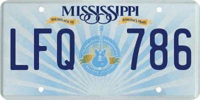 MS license plate LFQ786
