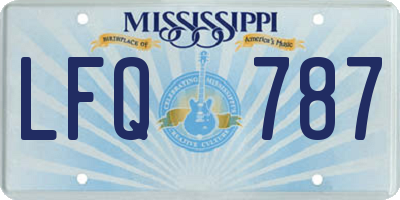 MS license plate LFQ787