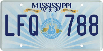 MS license plate LFQ788