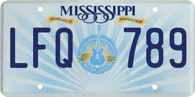 MS license plate LFQ789