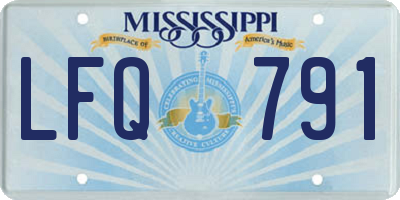 MS license plate LFQ791