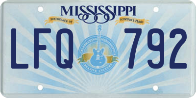 MS license plate LFQ792