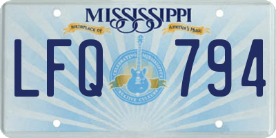 MS license plate LFQ794