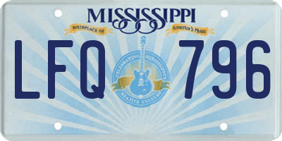 MS license plate LFQ796