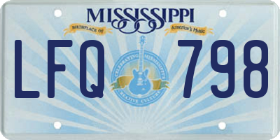 MS license plate LFQ798