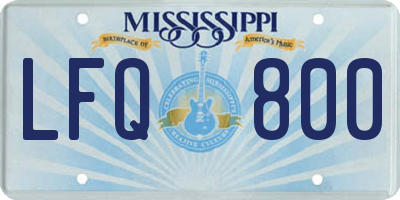 MS license plate LFQ800