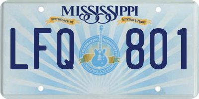 MS license plate LFQ801