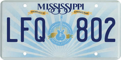MS license plate LFQ802