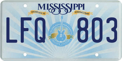 MS license plate LFQ803
