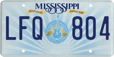 MS license plate LFQ804
