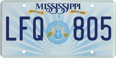 MS license plate LFQ805