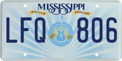MS license plate LFQ806