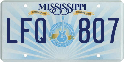 MS license plate LFQ807