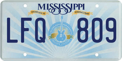 MS license plate LFQ809