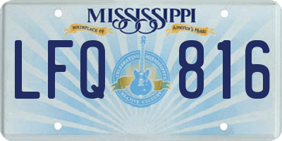 MS license plate LFQ816