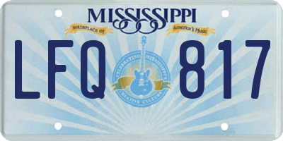 MS license plate LFQ817