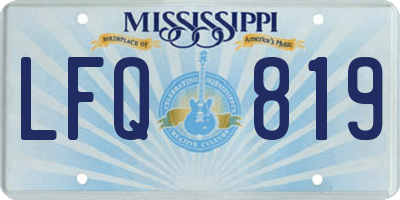 MS license plate LFQ819