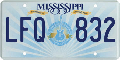 MS license plate LFQ832