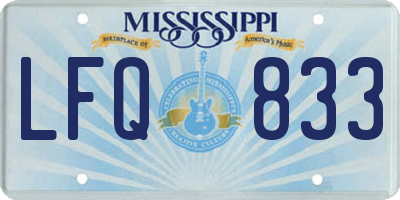 MS license plate LFQ833