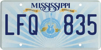 MS license plate LFQ835