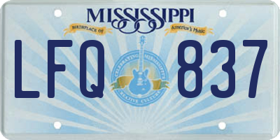 MS license plate LFQ837