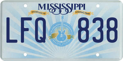 MS license plate LFQ838