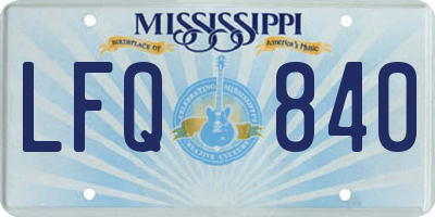 MS license plate LFQ840