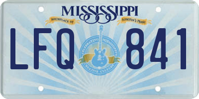 MS license plate LFQ841