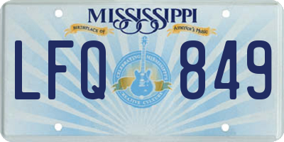MS license plate LFQ849