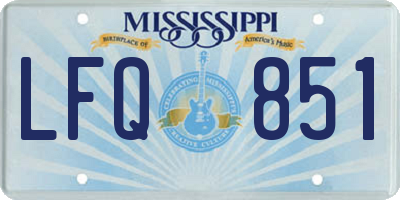 MS license plate LFQ851