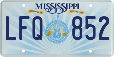 MS license plate LFQ852