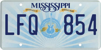 MS license plate LFQ854