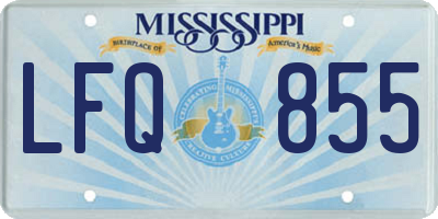 MS license plate LFQ855
