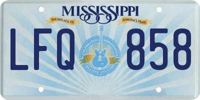 MS license plate LFQ858
